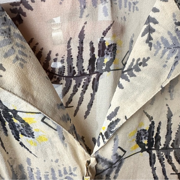 ANTHROPOLOGIE Lil Tassel Fronds 100% Silk, Lace & Ruffle Sheer Floral Dress Sz 4 - Picture 6 of 14